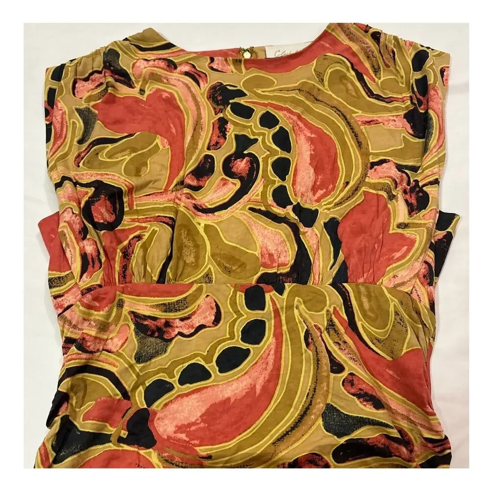 Cleobella Women Large Donna Paisley Organic Cotton Midi Dress Artsy Maximalist - Picture 5 of 10